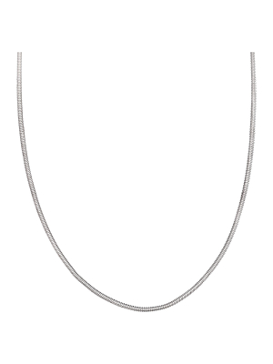 Women's Oval Diamond Cut Snake Chain In Sterling Silver - Gray (18")