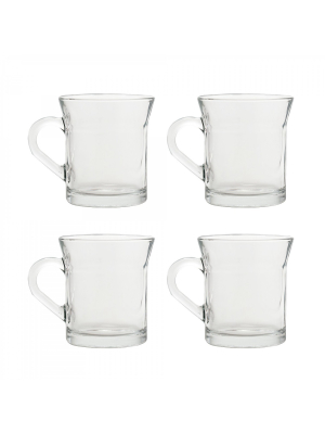 Amici Home Italian Cappuccino Glass Coffee Mug, 10oz, Set Of 4