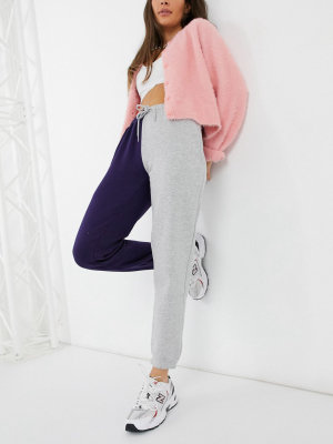 Daisy Street Relaxed Sweatpants In Color Block Two-piece