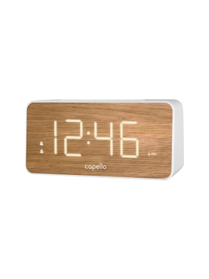 Extra Large Display Digital Alarm Clock White/pine - Capello