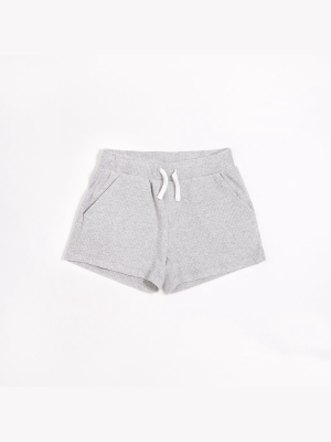 Heather Grey Modal Rib Junior Girls' Shorts