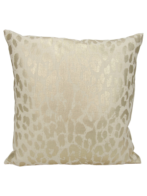 18"x18" Metallic Leopard Throw Pillow Gold - Mina Victory