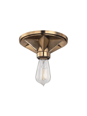 Bethesda 1 Light Flush Mount Aged Brass