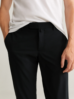 Slim Fit Cropped Elastic Waist Pants