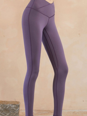 Anika V-cut Yoga Pants - Light Purple