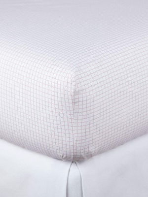 Grid Percale Fitted Sheet