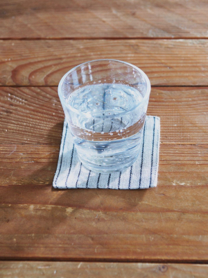 Linen Coasters, Thin Black Stripe On Natural