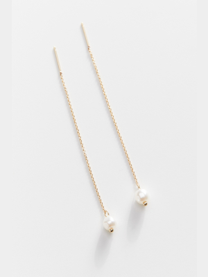 Delicate Pearl Threader Earring