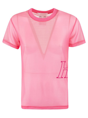 Helmut Lang Sheer Logo Embroidered T-shirt