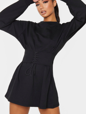 Black Corset Sweater Dress