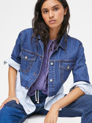 Evanna Dip-dyed Denim Trucker Jacket