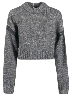 Mcq Alexander Mcqueen Pressed Stud Round Neck Sweater