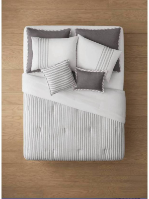 8pc Edenton Reversible Classic Stripe Comforter Set White/gray - Threshold™