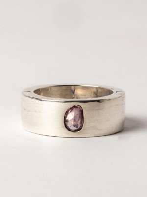 Sistema Ring (0.8 Ct, Pink Sapphire Faceted Slab, 9mm, Pa+saf)