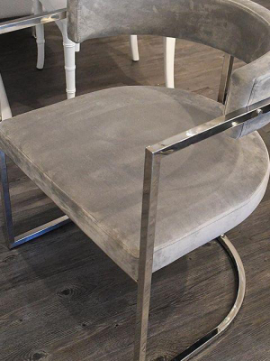 Cromwell Counter Stool Grey Velvet And Nickel