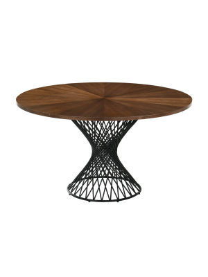 54" Cirque Round Metal Pedestal Dining Table - Armen Living