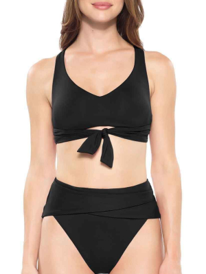 Becca Color Code Racer Back Bikini Top In Black