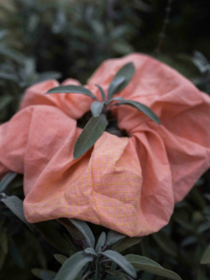 Peach Textured Cotton Scrunchie