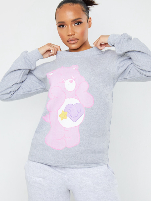 Grey Care Bear Printed Sweatshirt