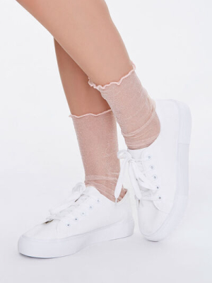 Sheer Lettuce-edge Crew Socks