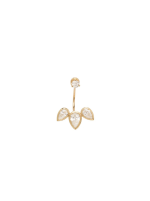 14k 3 Pear Diamond Stud Charm With Stud