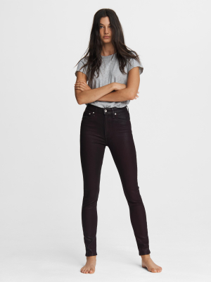 Nina High-rise Skinny - Coated Plum