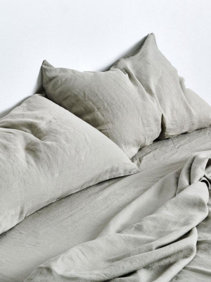 100% Linen Pillowslip Set (of Two) In Stone