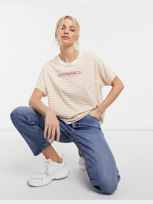 Levi's Graphic Varsity Striped T-shirt In Yellow