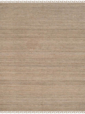 Natural Fiber Solid Gray Area Rug