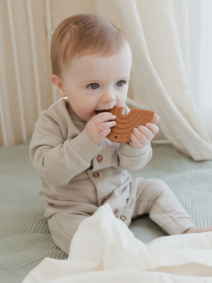 Rainbow + Rays Silicone Teether Toy - Almond