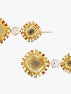 Yellow Slice Diamond Earrings