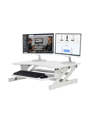 Deluxe Height Adjustable Sit To Stand Desk Computer Riser - Rocelco