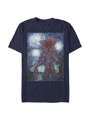 Men's Stranger Things Demogorgon Starry Night Style Poster T-shirt