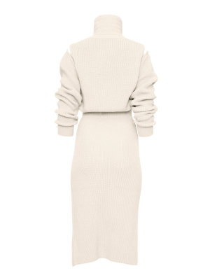 Cutout Knit Wool-blend Midi Dress