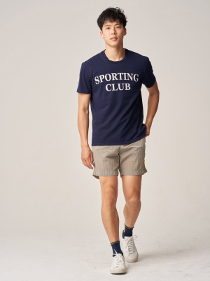 "sporting Club" Printed T-shirt - Navy