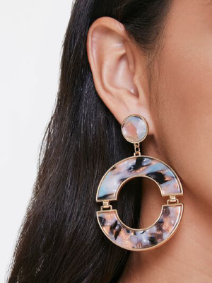 Marble Drop-hoop Earrings