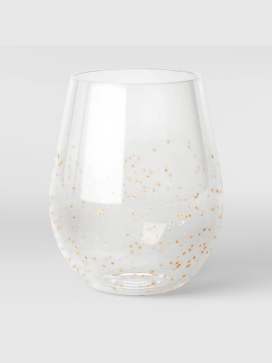 13oz Plastic Stemless Wine With Gold Detail - Opalhouse™