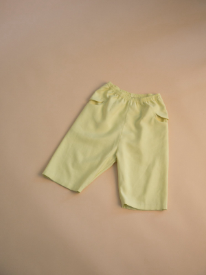 Kids Ease Unisex Pocket Pant W/ Elastic - Lemon