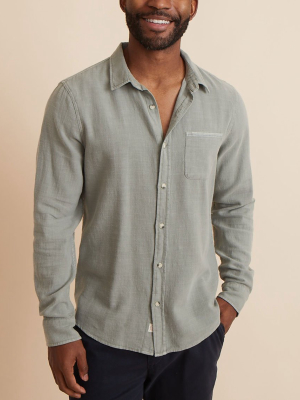 Classic Fit Selvage Shirt In Faded Olive