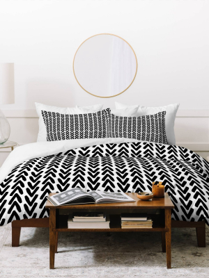 Allyson Johnson Bohemian Arrows Duvet Set Black - Deny Designs