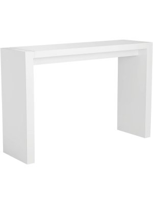 Studio 55d Velia 60" Wide High-gloss White Modern Bar Table