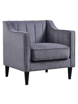 Chester Armchair With Solid Wood Leg Gray - Versanora
