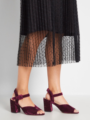 Luxed Up Velvet Ankle Strap Heel