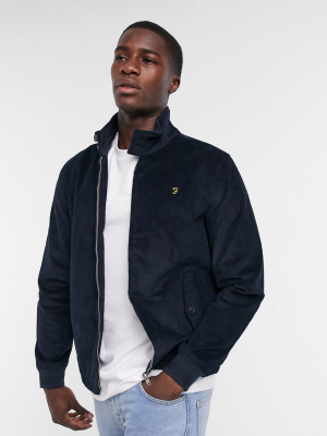 Farah Bowie Cord Harrington Jacket In Navy