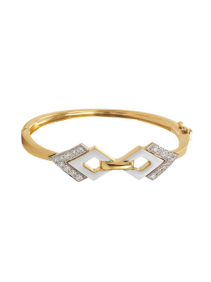 Double Diamond Bracelet - White Enamel