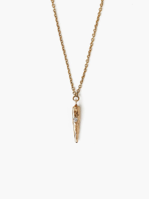 14k Gold Modern Bar And Diamond Necklace