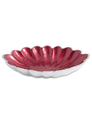 Julia Knight Peony 8" Oval Bowl In Pomegranate