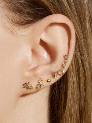 Gold Marquise Piercing Earring