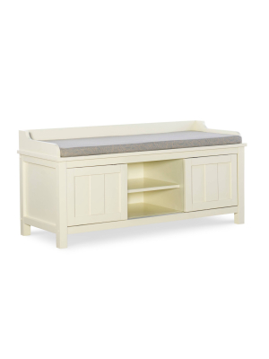 Lakeville Storage Bench White - Linon