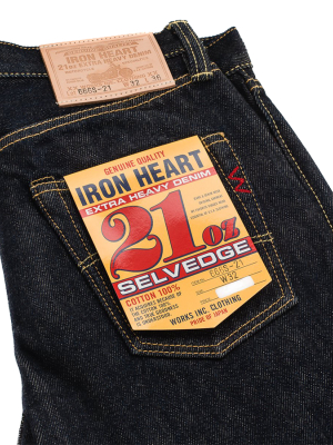 Ih-666s-21 - 21oz Selvedge Denim Slim Straight Cut Jeans - Indigo